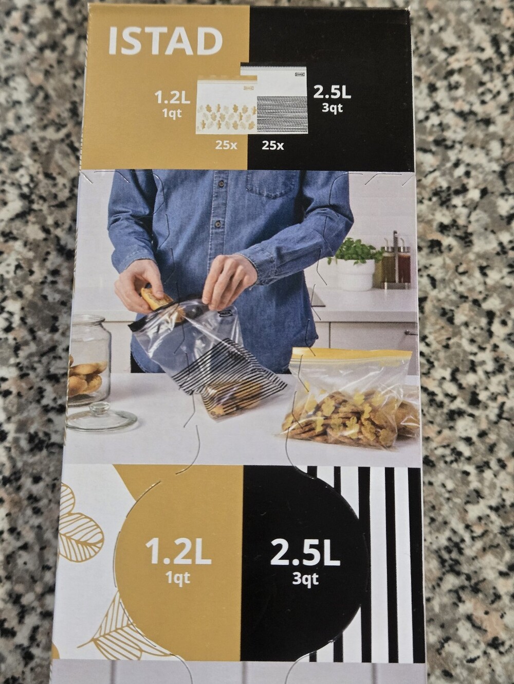 IKEA ISTAD Resealable Storage Bags - Yellow and Black Accents